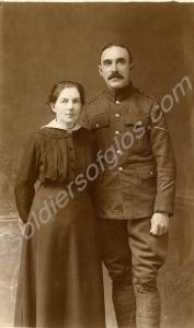 A lance-corporal with his wife.  5th Battalion, Th