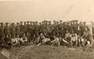 Group of soldiers with picks and shovels.  1/5th B