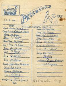 Concert Programme of "A" Company, including names