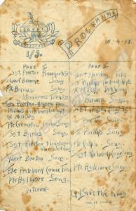 Concert Programme, including names of performers,
