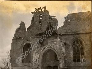 Ruined church. 1st Battalion, The Gloucestershire