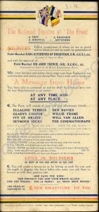 Programme of the National Theatre at the Front.  1