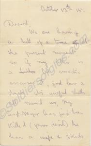 Last letter written to his wife, (the day he was k