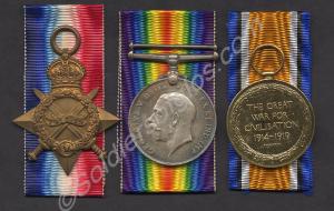 Group of three medals;  1914-15 Star; British War
