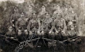 Group of soldiers with Hotchkiss machine guns. Pos