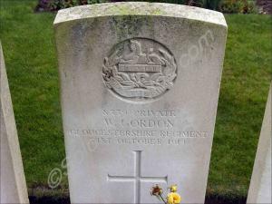 Grave of 8339 Private William Gordon, 1st Battalio