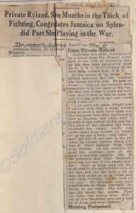 Article about Private Herbert Ryland, Royal Army M