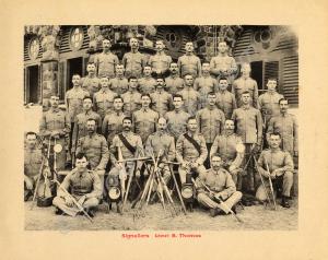 Signallers with Lieutenant B. Thomas. 1st Battalio