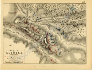 Print of a map of the Battle of Albuera, 16th May