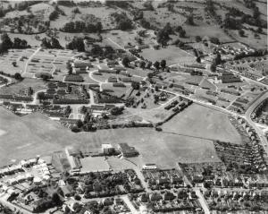 Aerial view of Robinswood Barracks, Gloucester. c.