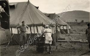Camp at Gil Gil with prisoners (marked with blue s