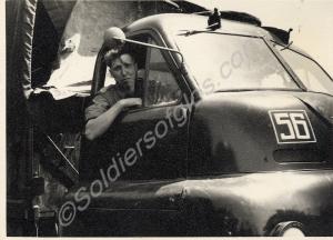 Private Keith Molyneux at the wheel of Bedford 3 t