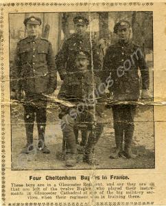 Four buglers, including 3110 Bandsman Sidney Charl