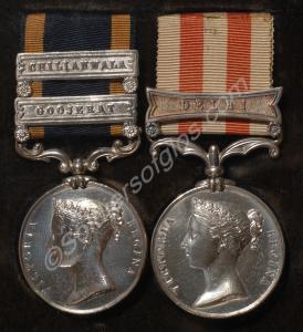 Group of two medals; Punjab Medal with clasps for