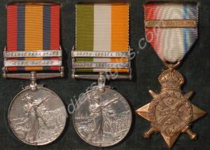 Group of three medals; Queen's South Africa Medal