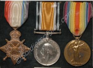 Group of three medals; 1914-15 Star, British War M