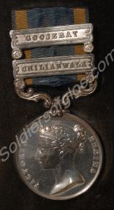 Punjab Medal with clasps for Goojerat and Chilianw
