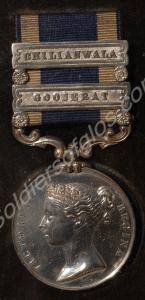 Punjab Medal with clasps for Goojerat and Chilianw