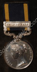 Punjab Medal with clasp for Chilianwala. Awarded t