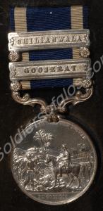 Punjab Medal with clasps for Goojerat and Chilianw