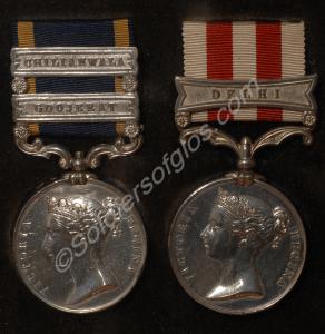 Group of two medals; Punjab Medal with clasps for