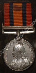 Queen's South Africa Medal with clasp for Transvaa