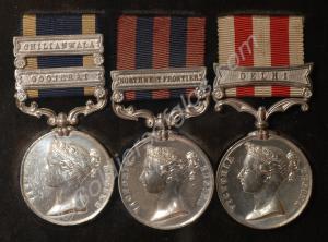 Group of three medals; Punjab Medal with clasps fo