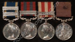 Group of four medals; Punjab Medal with clasps for