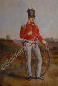 Watercolour of Captain Cadell, Grenadier Company,