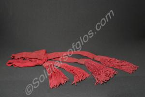 Two officer's long crimson sashes with tassels. Gl
