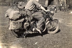 Motor cycle and other vehicles. 43rd Reconnaissanc