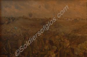Oil painting of the battle of Festubert, 18th Apri