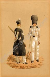 Watercolour - Sergeant, Battalion Company, in grea