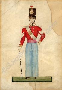 Watercolour - Sergeant of 28th Foot. Artist unknow