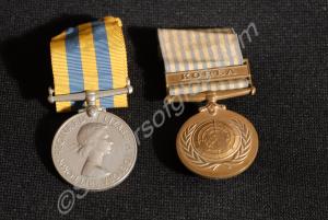 Group of two medals; Korea Medal and United Nation