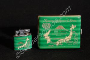 Cigarette case and lighter with Korea and Japan de