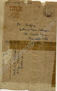 Letter from Lieutenant J.D. Wellings to the family