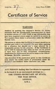 Certificate of Service.  22363798 Private Patrick