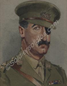 Watercolour of Lieutenant-Colonel Adrian Carton de