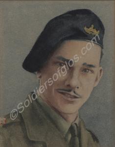 Watercolour of Lieutenant Philip Kenneth Edward Cu