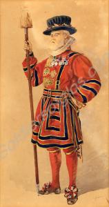 Watercolour -  Sergeant-Major H. G. Baker,  61st S