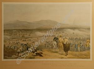 Lithographic print - The Battle of Chillianwallah.