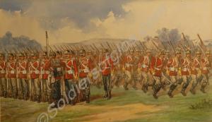 Watercolour - 28th North Gloucestershire Regiment.