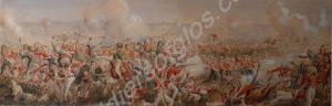Watercolour of the Battle of Chillianwallah, 1849.
