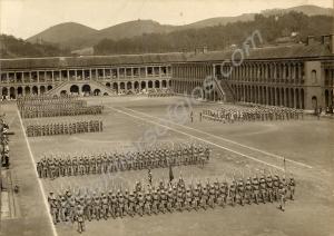 Parade in Wellington Barracks, India. 1st Battalio