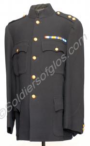 Lieutenant's blue jacket with three medal ribbons
