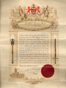 Scroll from the Citizens of Gloucester to 7476 Pr