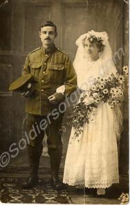 1378/235011 Private Charles Eli Brown with his bri