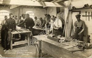 Convalescent soldiers in carpentry workshop. 3rd S