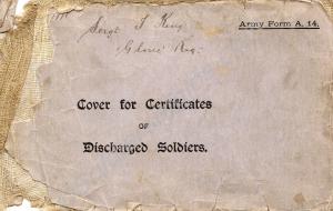 Cover for Certificates of Discharged Soldiers. Arm